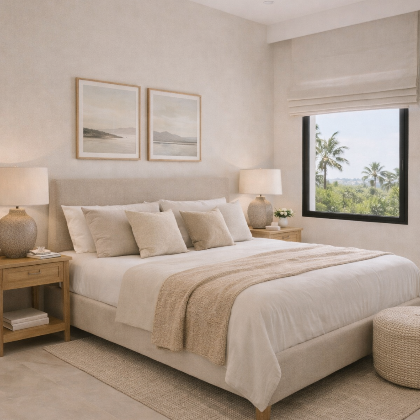 MODERN INTERIORS Enhance your space with Roman blinds — a perfect balance of elegance and practicality. Crafted from soft, structured fabrics, they provide precise light control, a clean look, and a warm, tailored finish for any room.